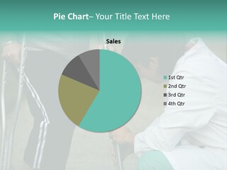 Physical Therapists Adjusts A Patient's Crutches PowerPoint Template