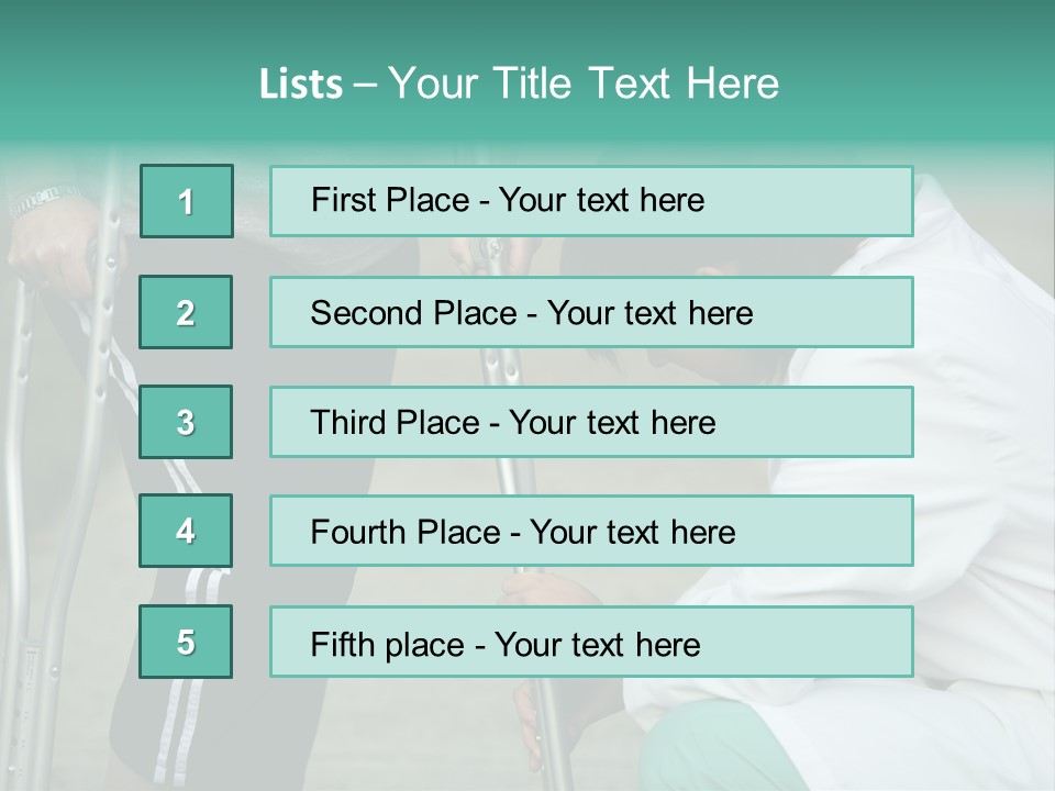 Physical Therapists Adjusts A Patient's Crutches PowerPoint Template