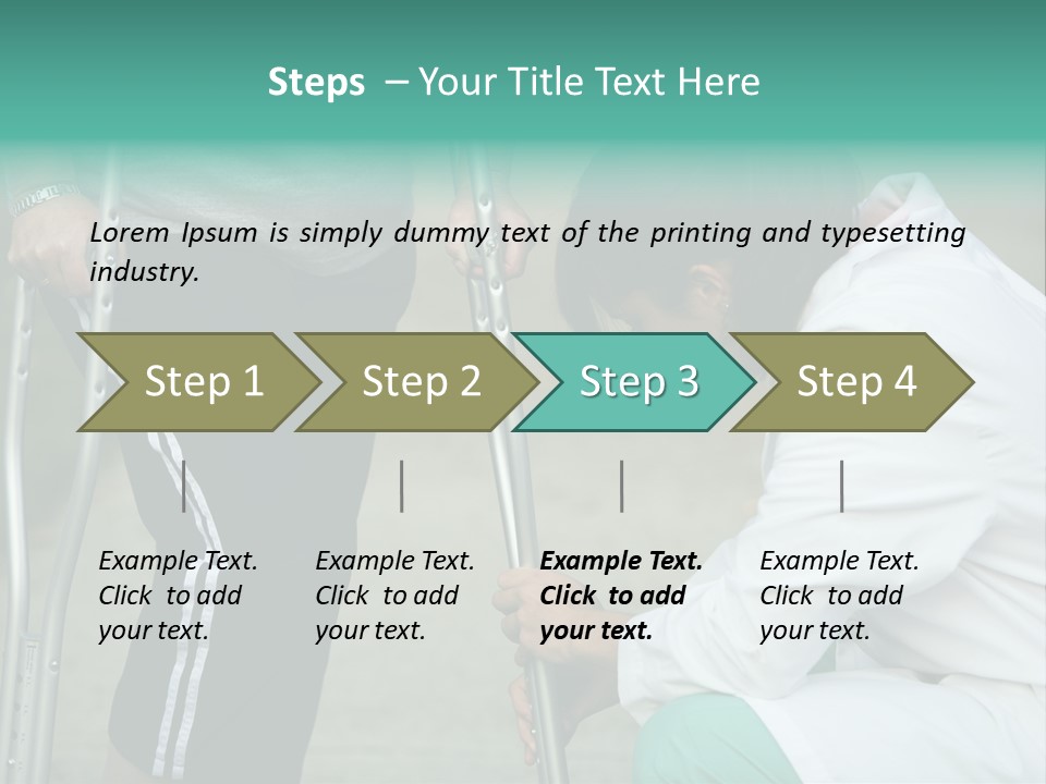 Physical Therapists Adjusts A Patient's Crutches PowerPoint Template