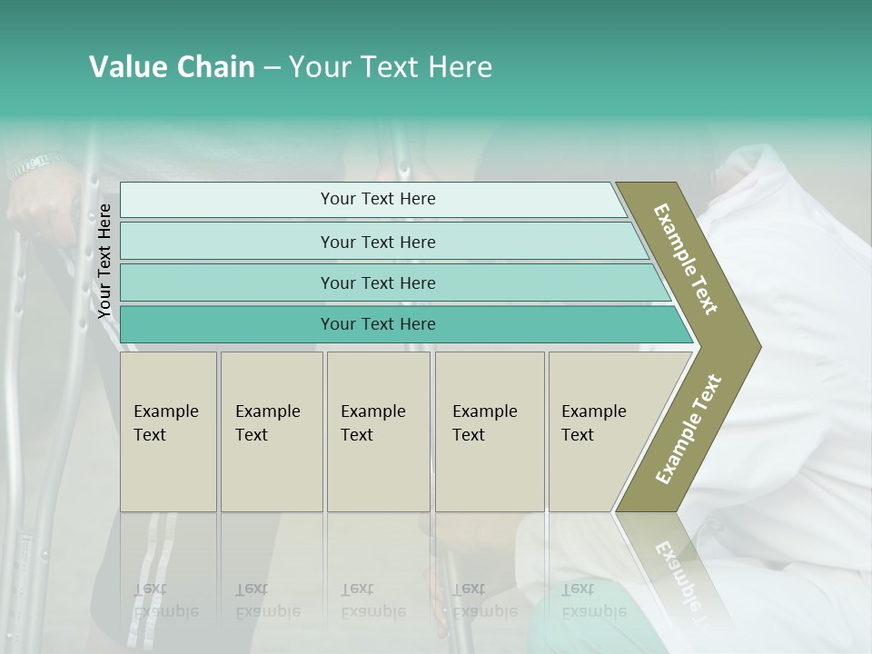 Physical Therapists Adjusts A Patient's Crutches PowerPoint Template