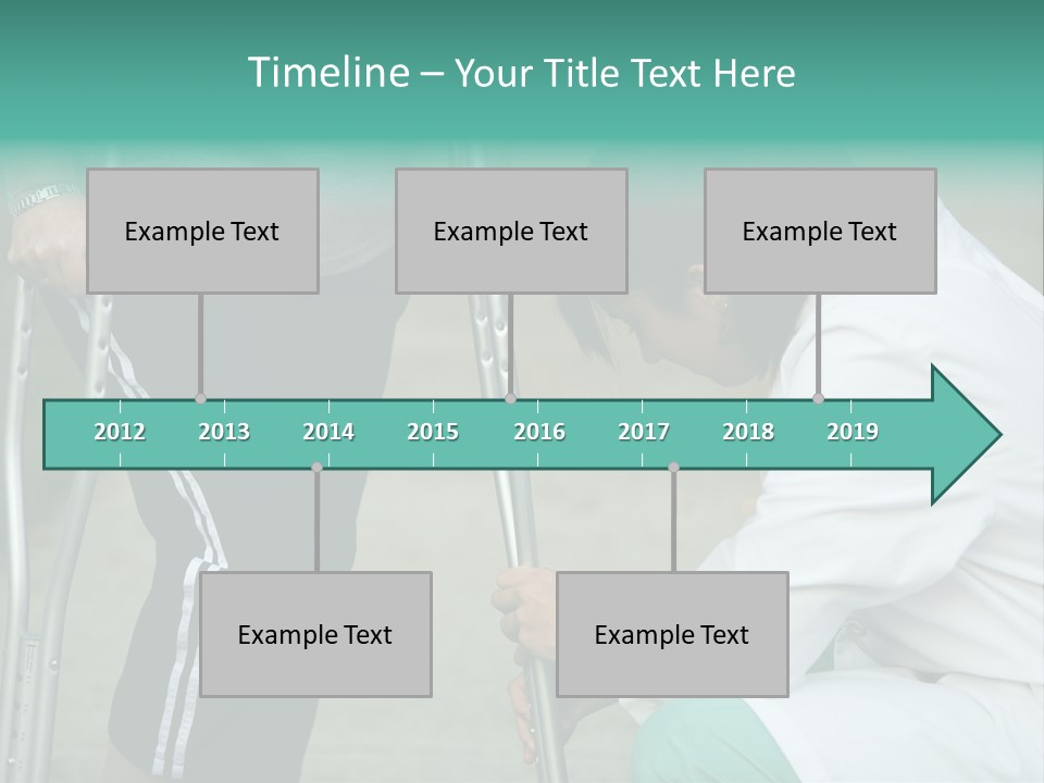 Physical Therapists Adjusts A Patient's Crutches PowerPoint Template