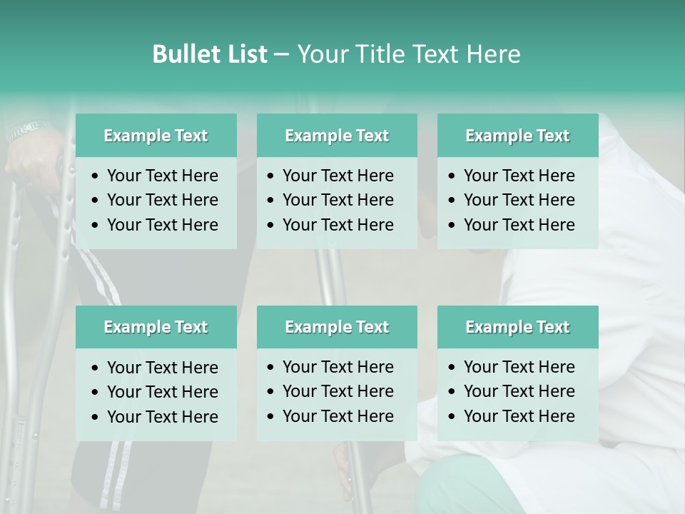 Physical Therapists Adjusts A Patient's Crutches PowerPoint Template