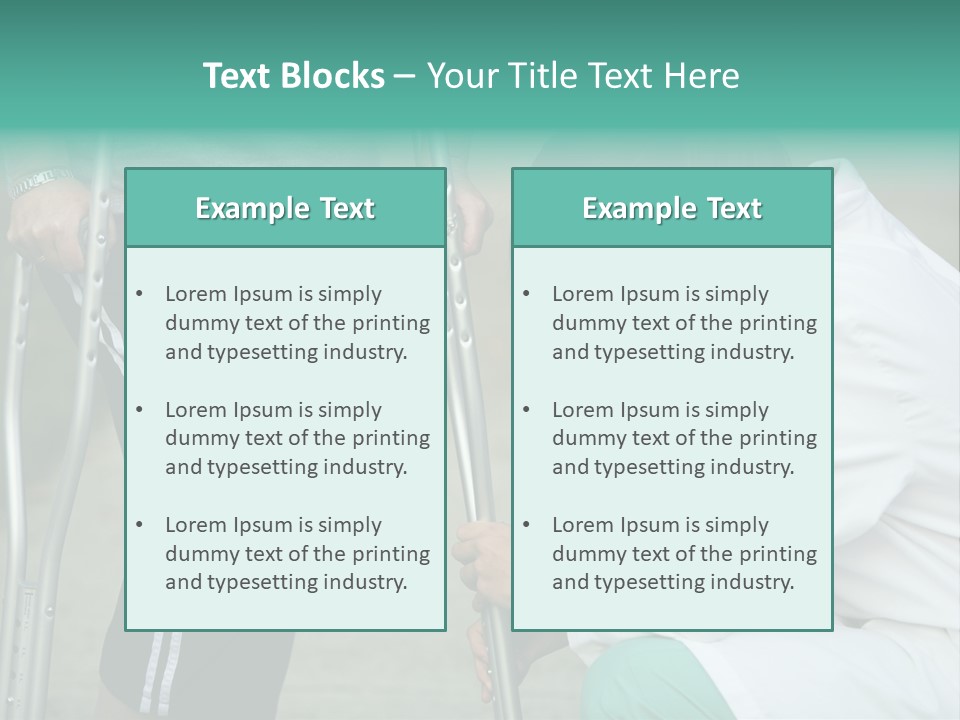 Physical Therapists Adjusts A Patient's Crutches PowerPoint Template