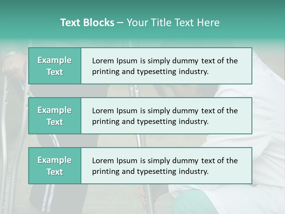 Physical Therapists Adjusts A Patient's Crutches PowerPoint Template