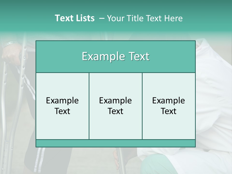 Physical Therapists Adjusts A Patient's Crutches PowerPoint Template