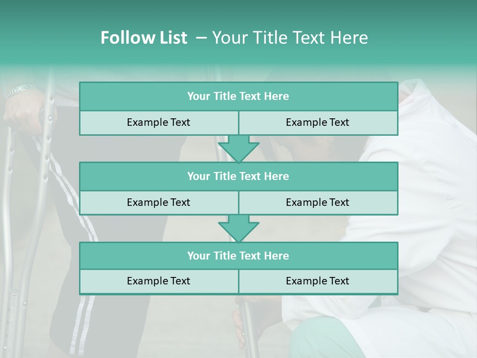 Physical Therapists Adjusts A Patient's Crutches PowerPoint Template