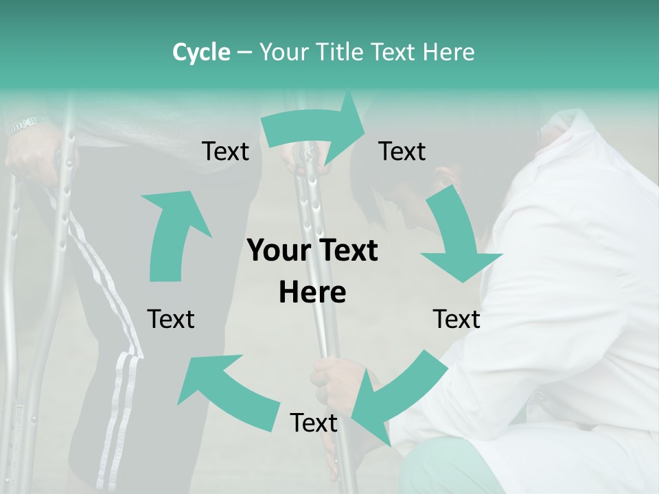 Physical Therapists Adjusts A Patient's Crutches PowerPoint Template