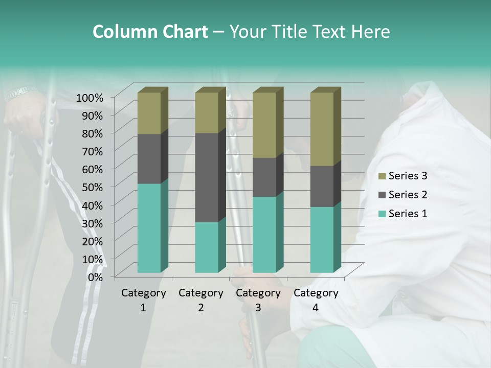 Physical Therapists Adjusts A Patient's Crutches PowerPoint Template