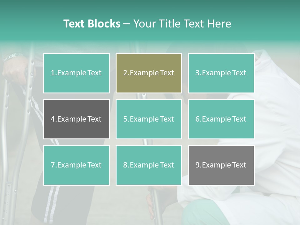 Physical Therapists Adjusts A Patient's Crutches PowerPoint Template