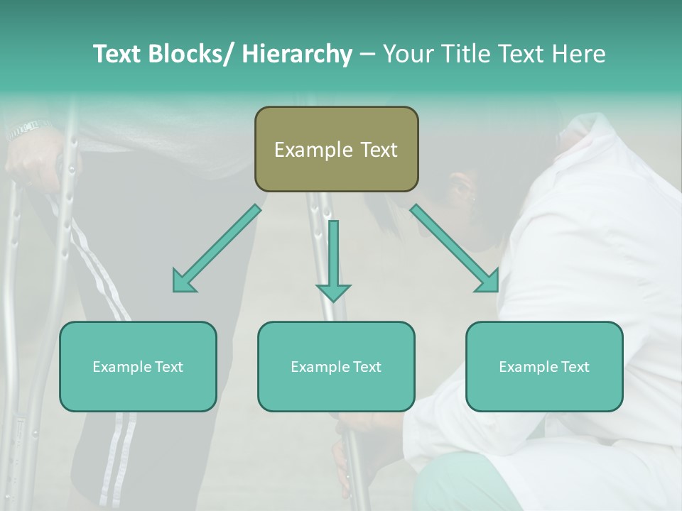 Physical Therapists Adjusts A Patient's Crutches PowerPoint Template