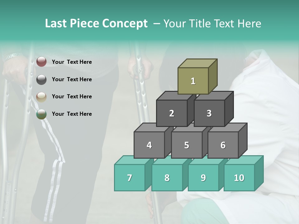 Physical Therapists Adjusts A Patient's Crutches PowerPoint Template