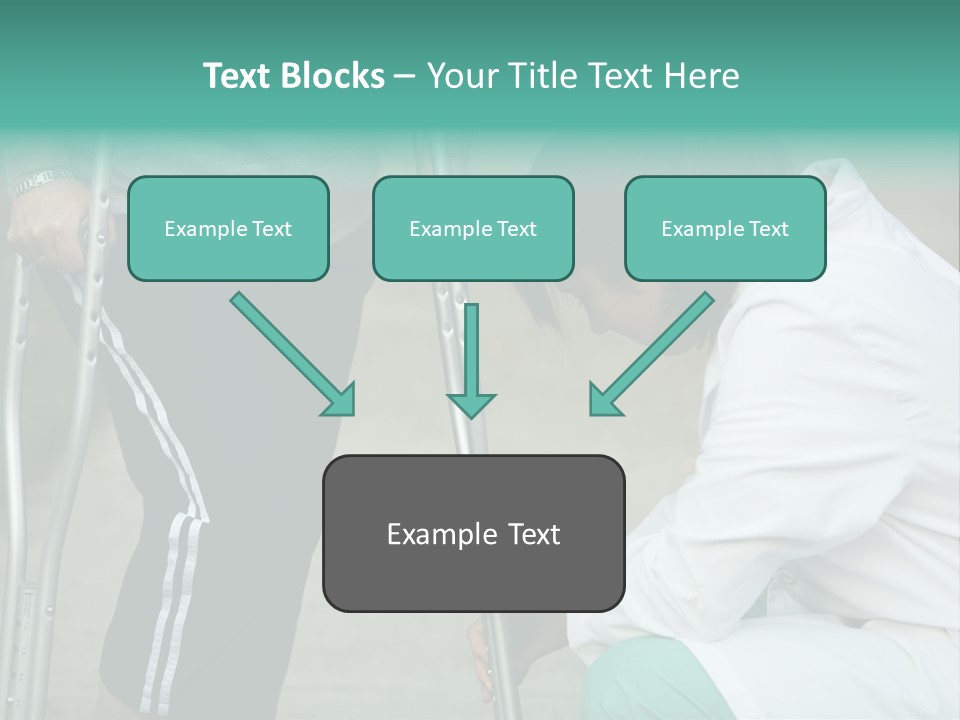 Physical Therapists Adjusts A Patient's Crutches PowerPoint Template