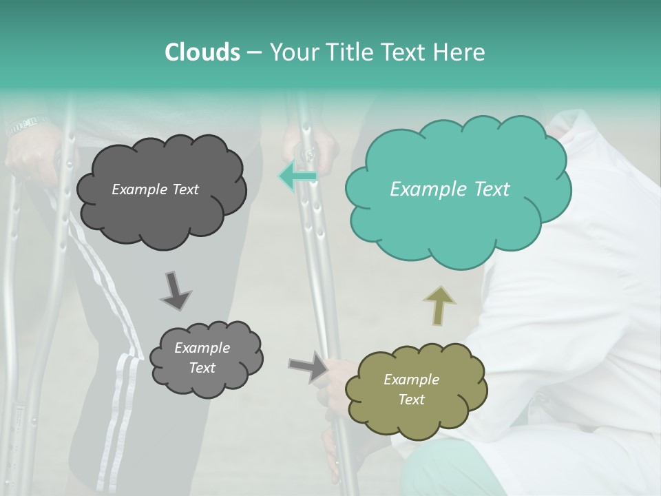 Physical Therapists Adjusts A Patient's Crutches PowerPoint Template