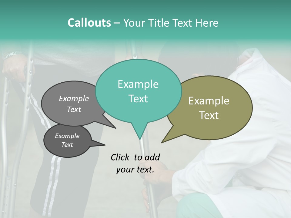 Physical Therapists Adjusts A Patient's Crutches PowerPoint Template