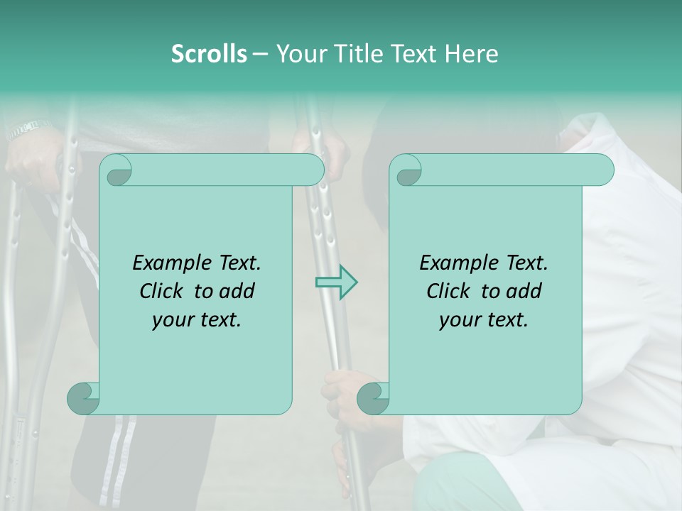 Physical Therapists Adjusts A Patient's Crutches PowerPoint Template
