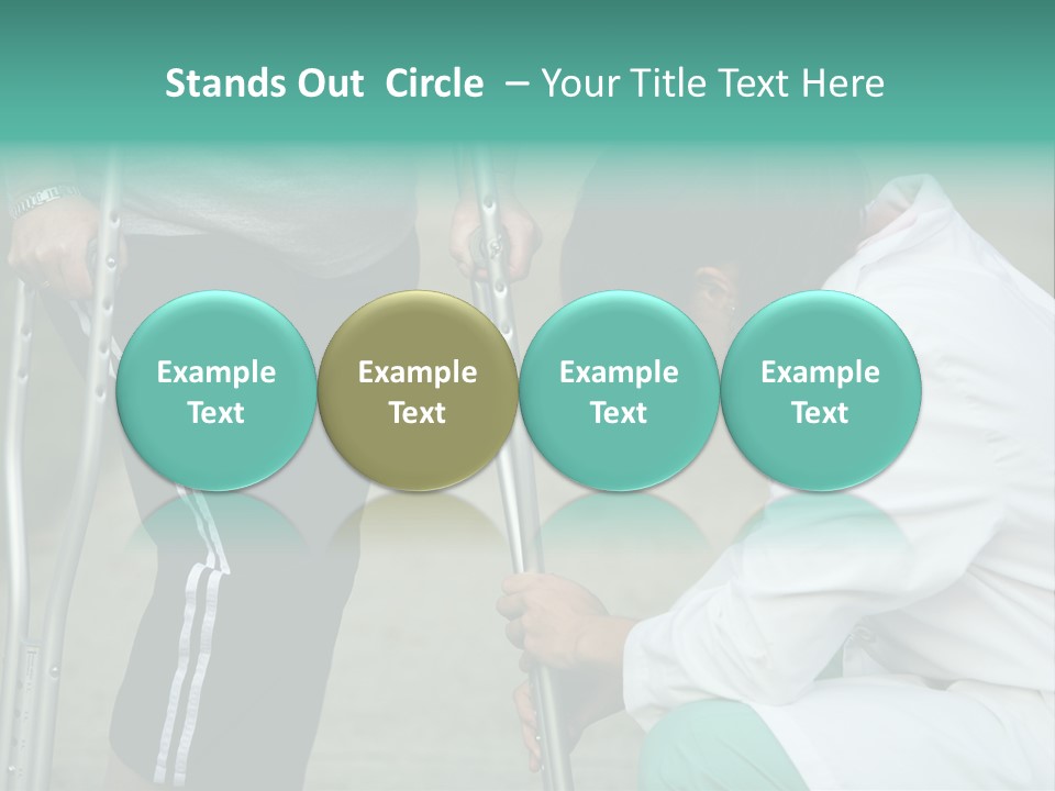 Physical Therapists Adjusts A Patient's Crutches PowerPoint Template