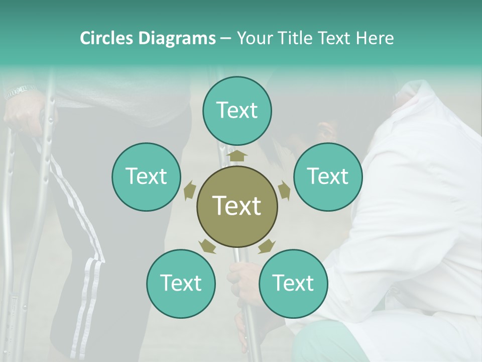 Physical Therapists Adjusts A Patient's Crutches PowerPoint Template