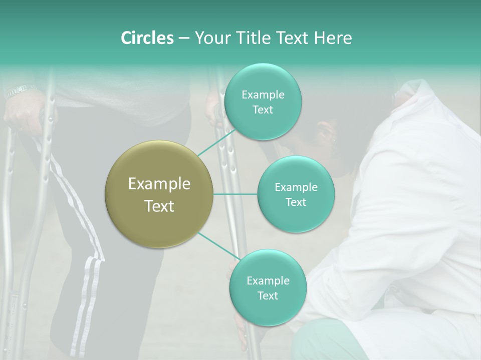 Physical Therapists Adjusts A Patient's Crutches PowerPoint Template