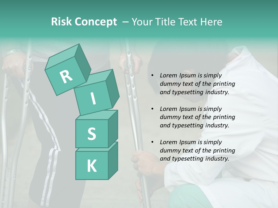 Physical Therapists Adjusts A Patient's Crutches PowerPoint Template
