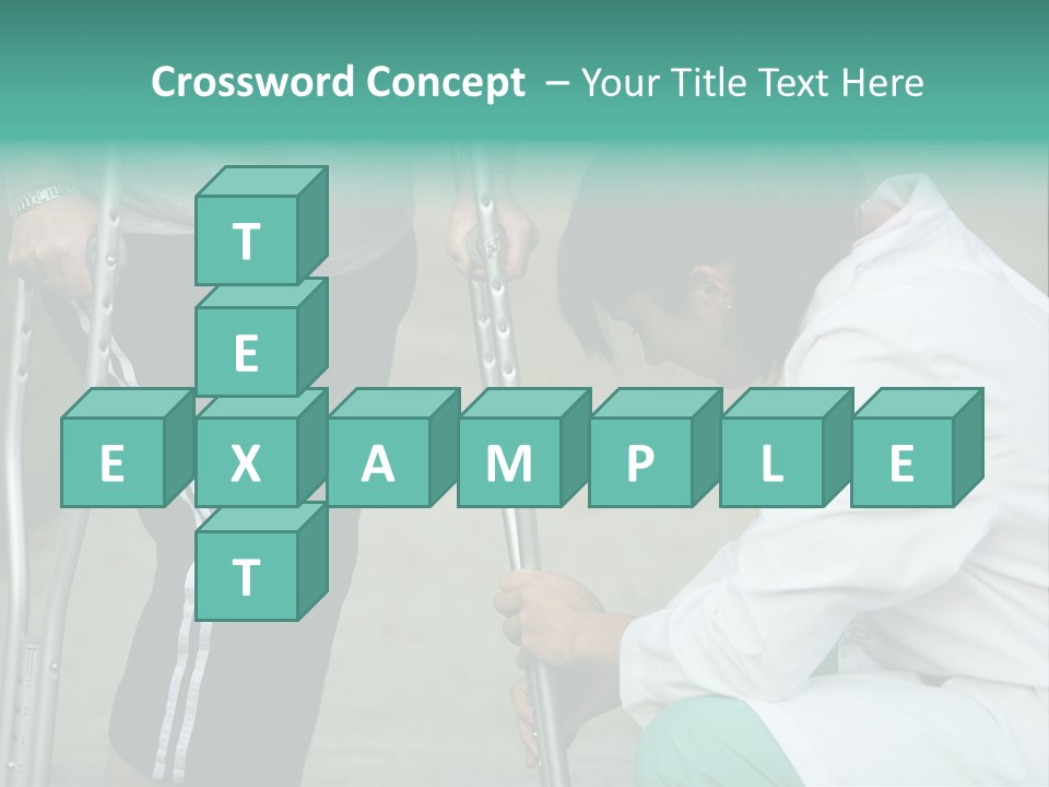 Physical Therapists Adjusts A Patient's Crutches PowerPoint Template