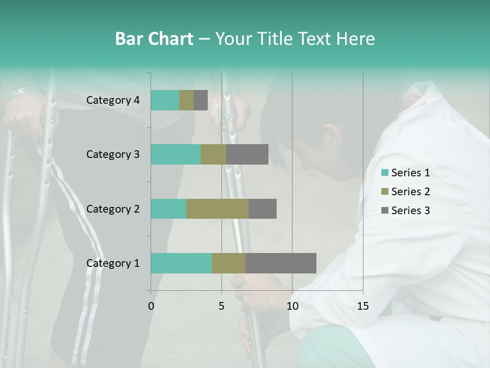Physical Therapists Adjusts A Patient's Crutches PowerPoint Template