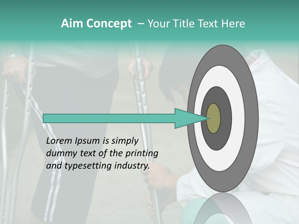 Physical Therapists Adjusts A Patient's Crutches PowerPoint Template