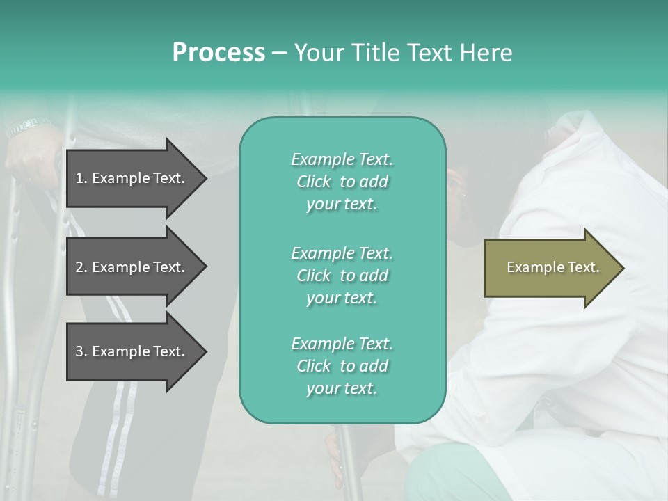 Physical Therapists Adjusts A Patient's Crutches PowerPoint Template