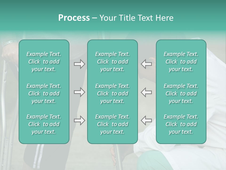 Physical Therapists Adjusts A Patient's Crutches PowerPoint Template