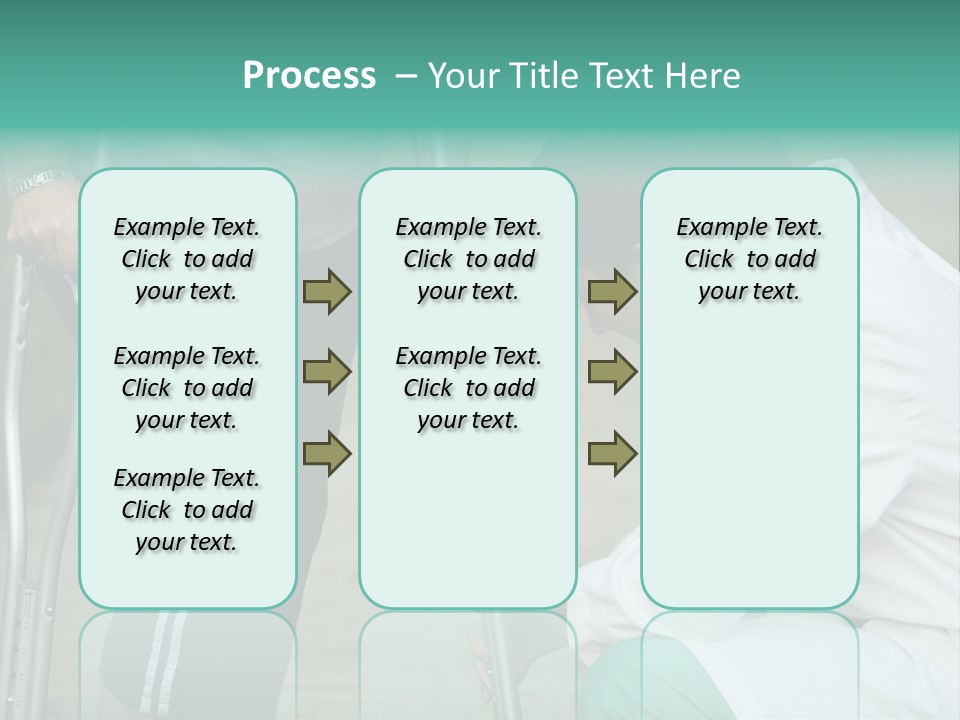 Physical Therapists Adjusts A Patient's Crutches PowerPoint Template