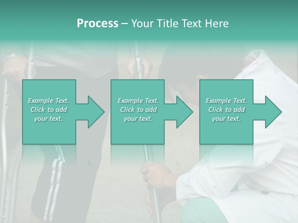 Physical Therapists Adjusts A Patient's Crutches PowerPoint Template