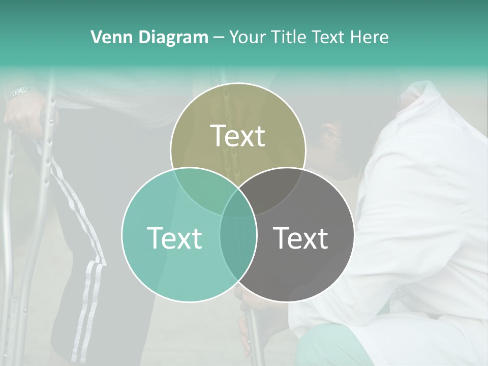 Physical Therapists Adjusts A Patient's Crutches PowerPoint Template