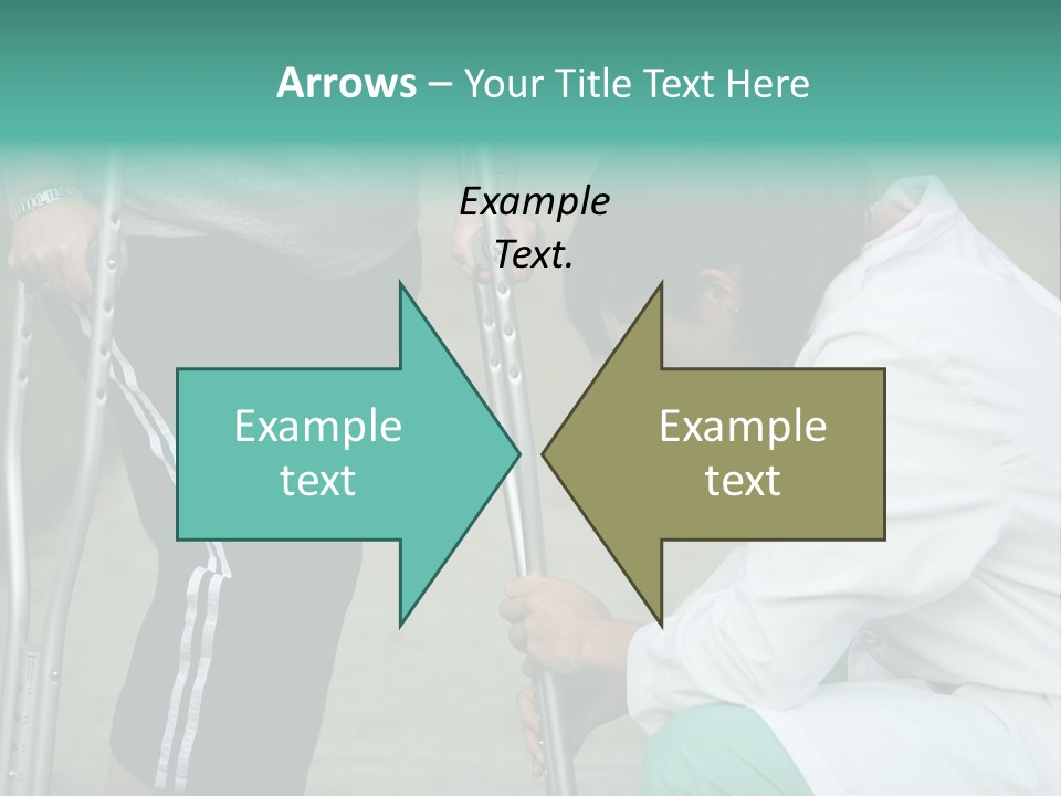 Physical Therapists Adjusts A Patient's Crutches PowerPoint Template