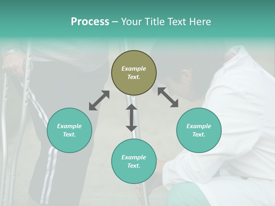 Physical Therapists Adjusts A Patient's Crutches PowerPoint Template