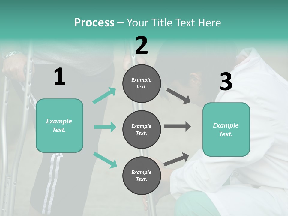 Physical Therapists Adjusts A Patient's Crutches PowerPoint Template