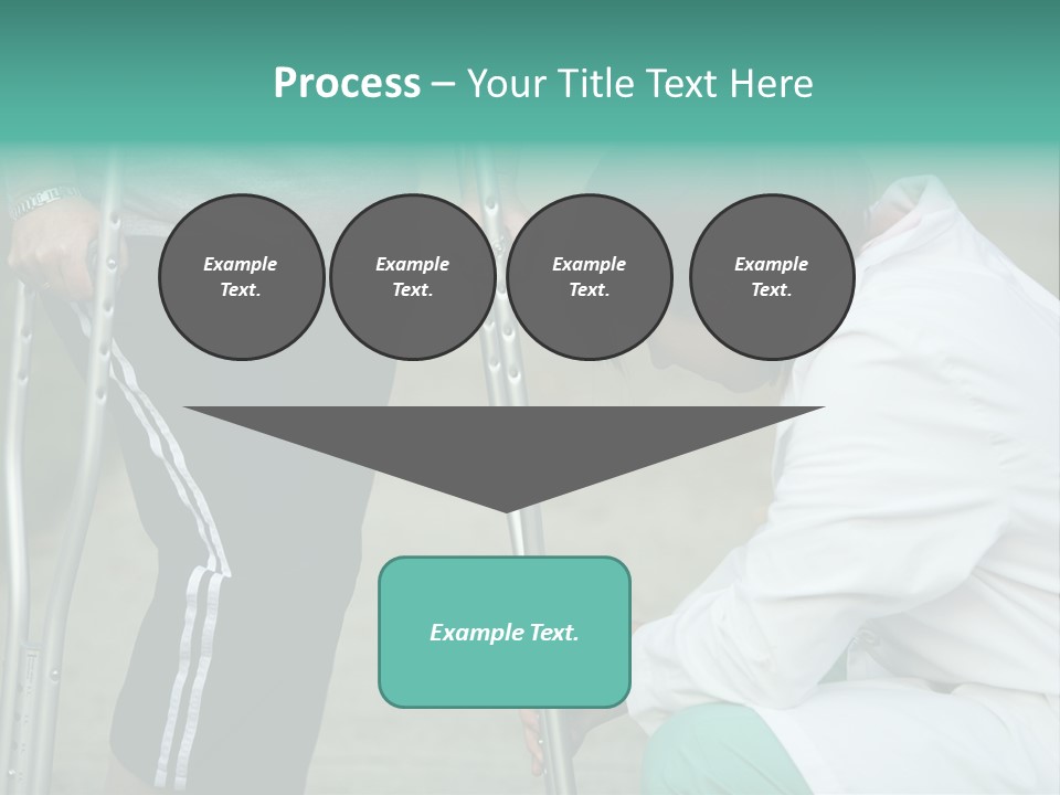 Physical Therapists Adjusts A Patient's Crutches PowerPoint Template