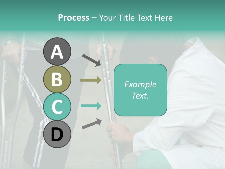Physical Therapists Adjusts A Patient's Crutches PowerPoint Template