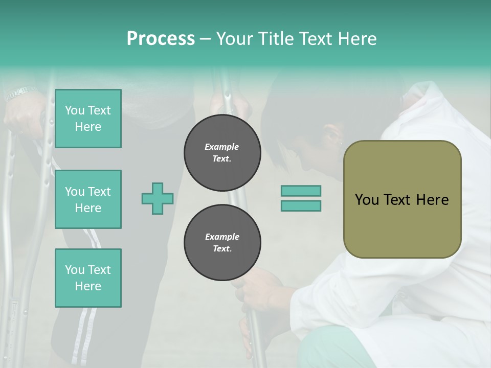 Physical Therapists Adjusts A Patient's Crutches PowerPoint Template