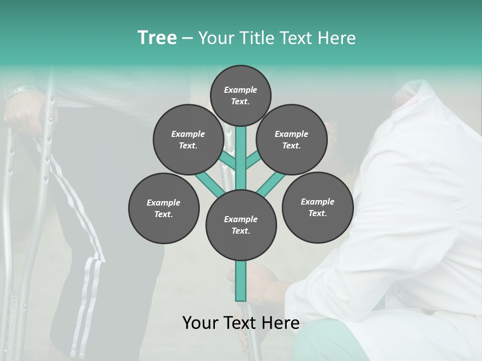 Physical Therapists Adjusts A Patient's Crutches PowerPoint Template
