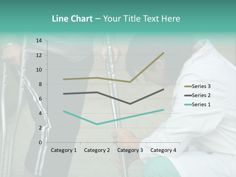 Physical Therapists Adjusts A Patient's Crutches PowerPoint Template
