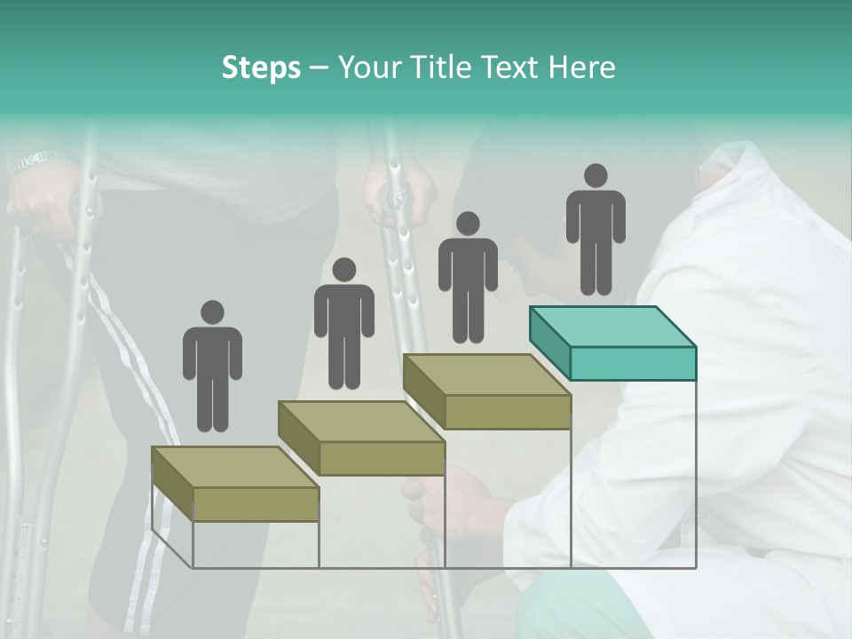 Physical Therapists Adjusts A Patient's Crutches PowerPoint Template