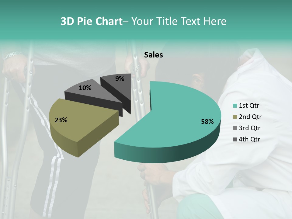 Physical Therapists Adjusts A Patient's Crutches PowerPoint Template