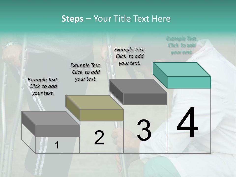 Physical Therapists Adjusts A Patient's Crutches PowerPoint Template