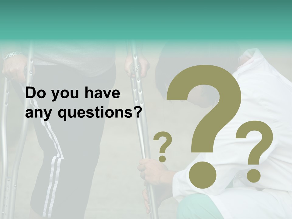 Physical Therapists Adjusts A Patient's Crutches PowerPoint Template
