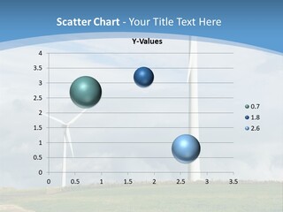 Beautiful Green Meadow With Wind Turbines Generating Electricity PowerPoint Template