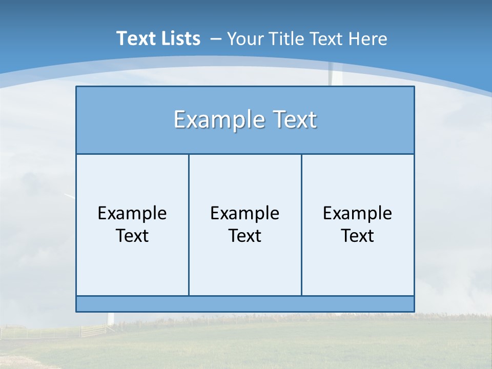 Beautiful Green Meadow With Wind Turbines Generating Electricity PowerPoint Template