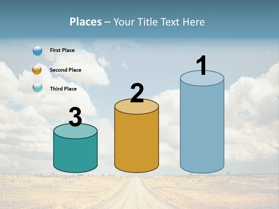 Vibrant Image Of Highway And Blue Sky PowerPoint Template