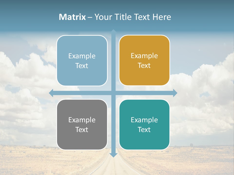 Vibrant Image Of Highway And Blue Sky PowerPoint Template