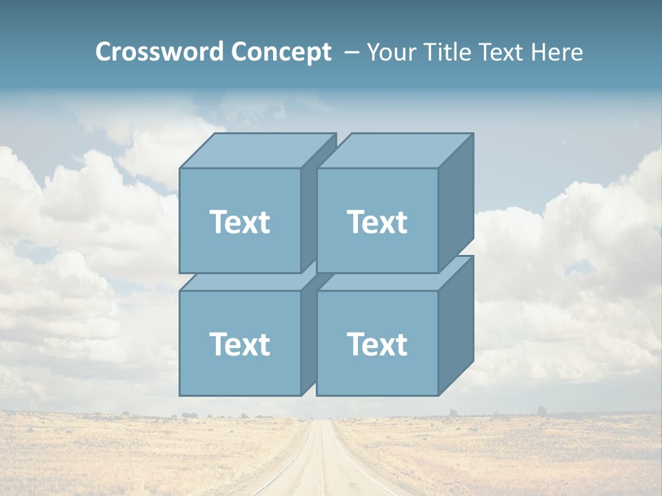Vibrant Image Of Highway And Blue Sky PowerPoint Template