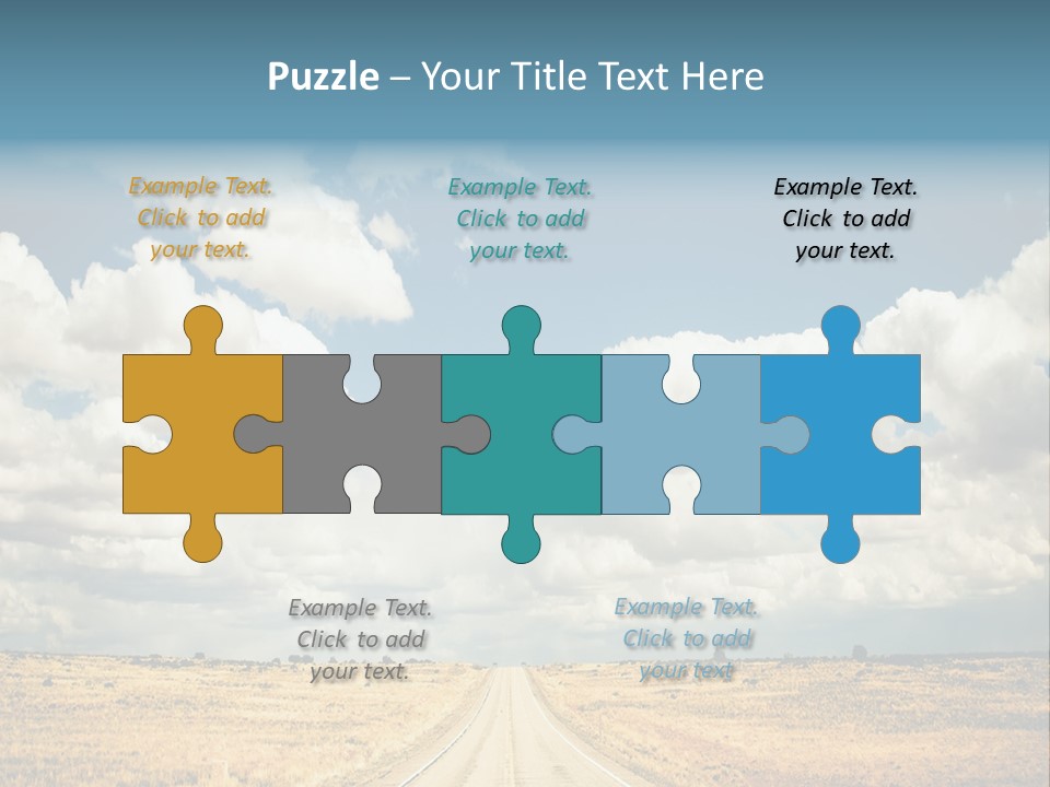 Vibrant Image Of Highway And Blue Sky PowerPoint Template