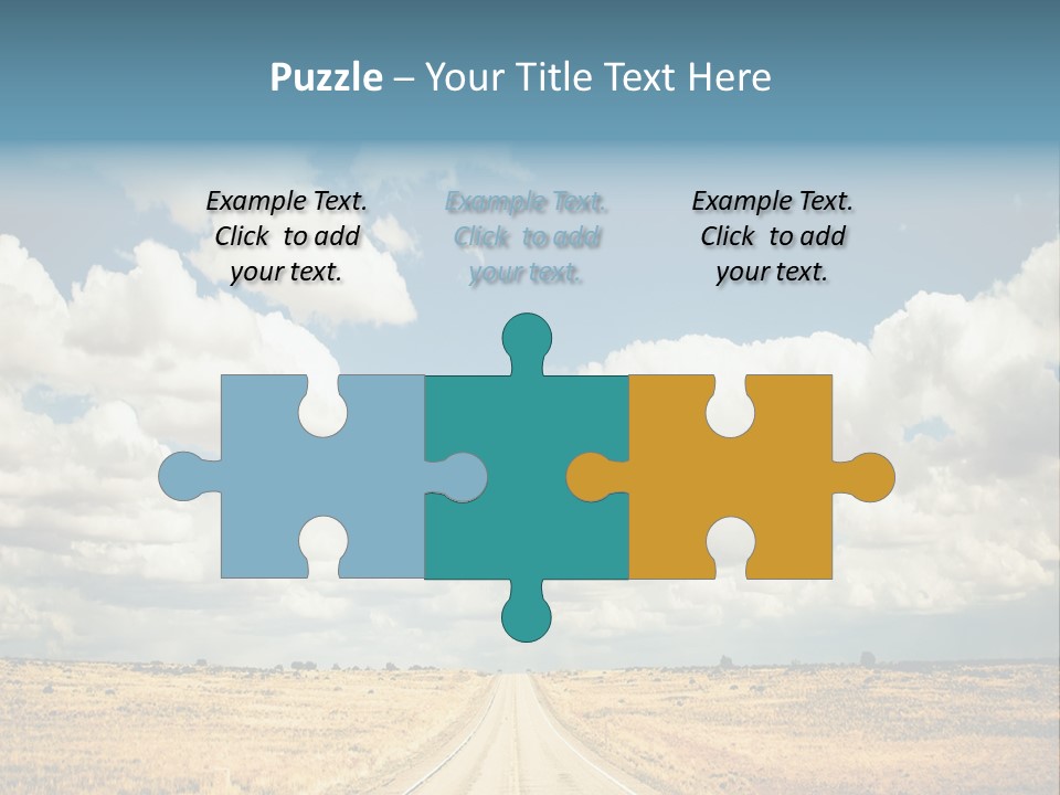 Vibrant Image Of Highway And Blue Sky PowerPoint Template